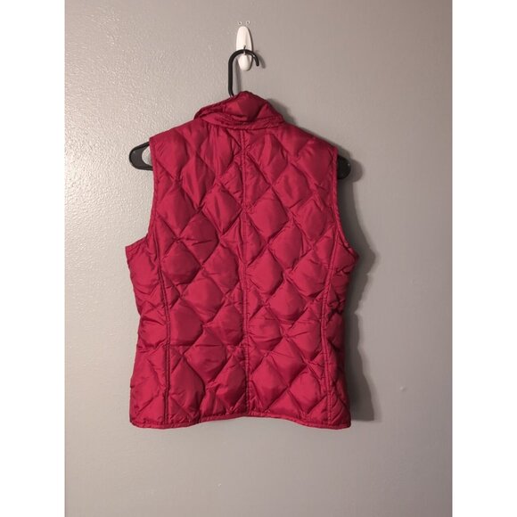 Talbots Red Button Up Duck Down Puffer Vest Women's Size M Pockets - Picture 3 of 6